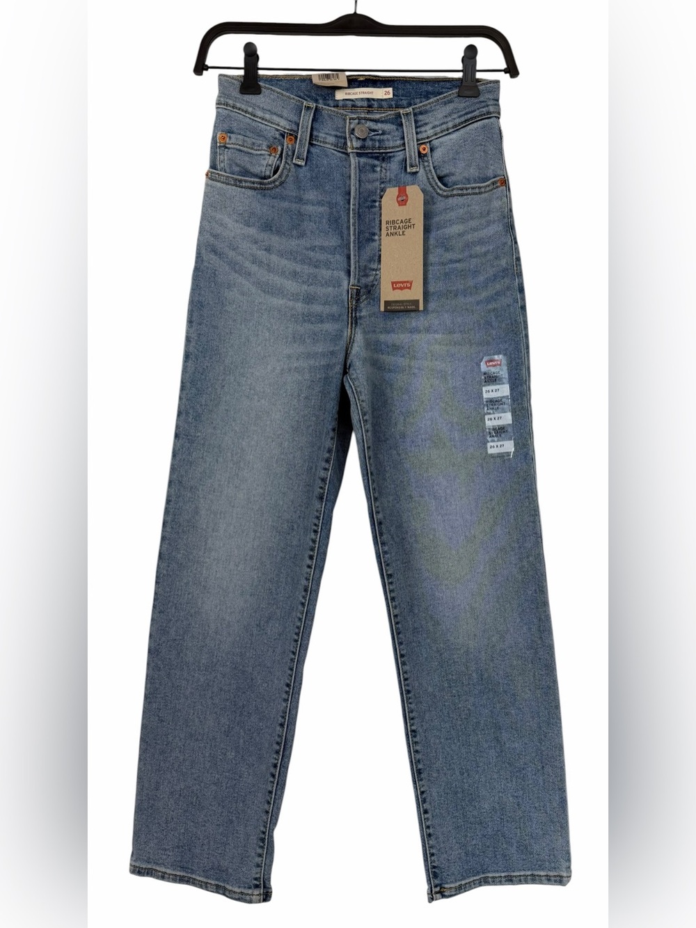 NWT Levi’s Ribcage Straight Ankle Jeans Original Button Fly Size 2 (26x27)
